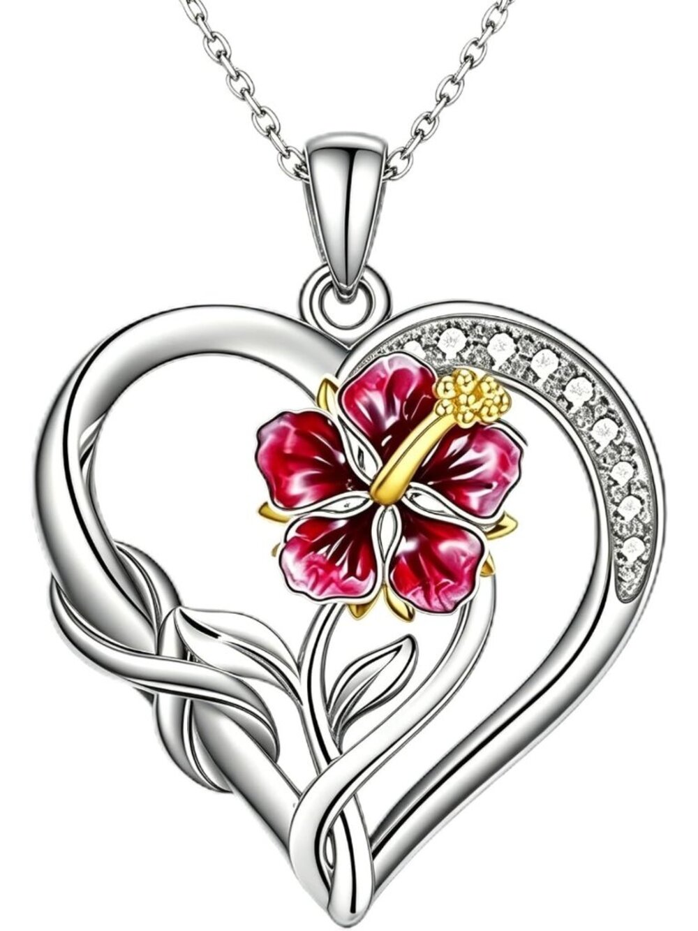 Elegant Flower Pendant Necklaces for Women - 18K White Gold Plated Jewelry Gifts